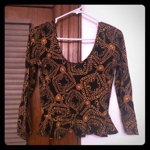 Versace inspired wide neck blouse